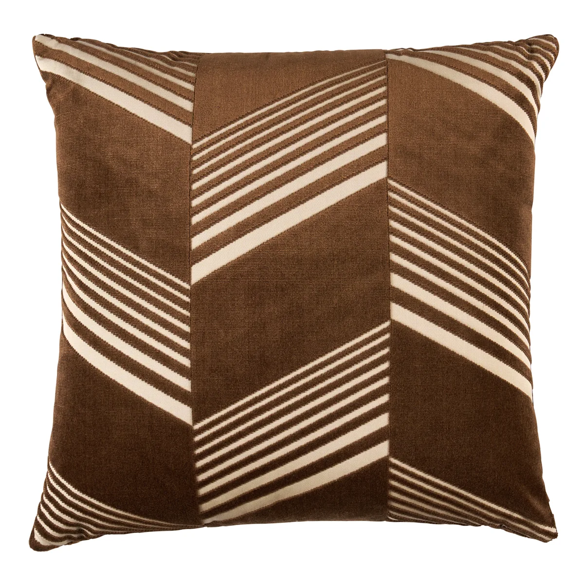 Schumacher Jessie Cut Velvet Pillow in Sable