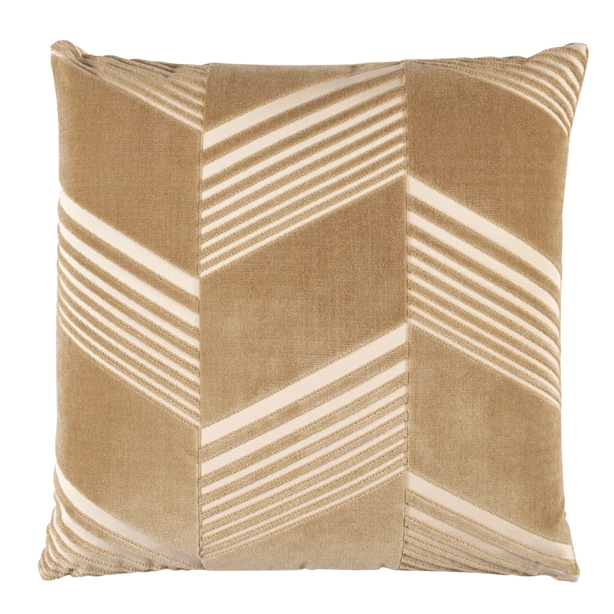 Schumacher Jessie Cut Velvet Pillow in Sand