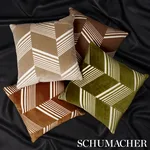 Schumacher Jessie Cut Velvet Pillow in Sand