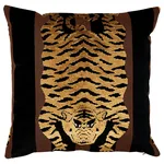 Jokhang Tiger Velvet Pillow - Brown & Black Schumacher Jokhang Tiger Velvet Pillow in Brown & Black