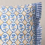 Josiane Floral Pillow - Yellow & Blue Schumacher Josiane Floral Pillow in Yellow & Blue