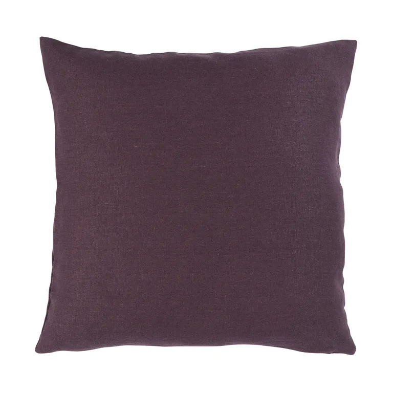 Schumacher Jumi Stonewashed Linen Pillow in Aubergine