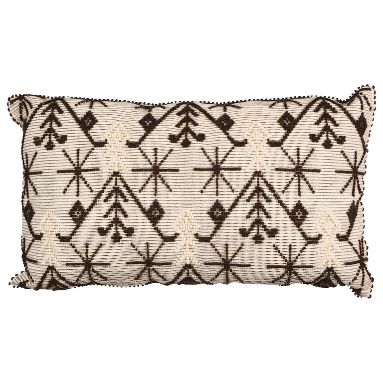Schumacher Kara Floor Pillow in Black & White (SO0001336)