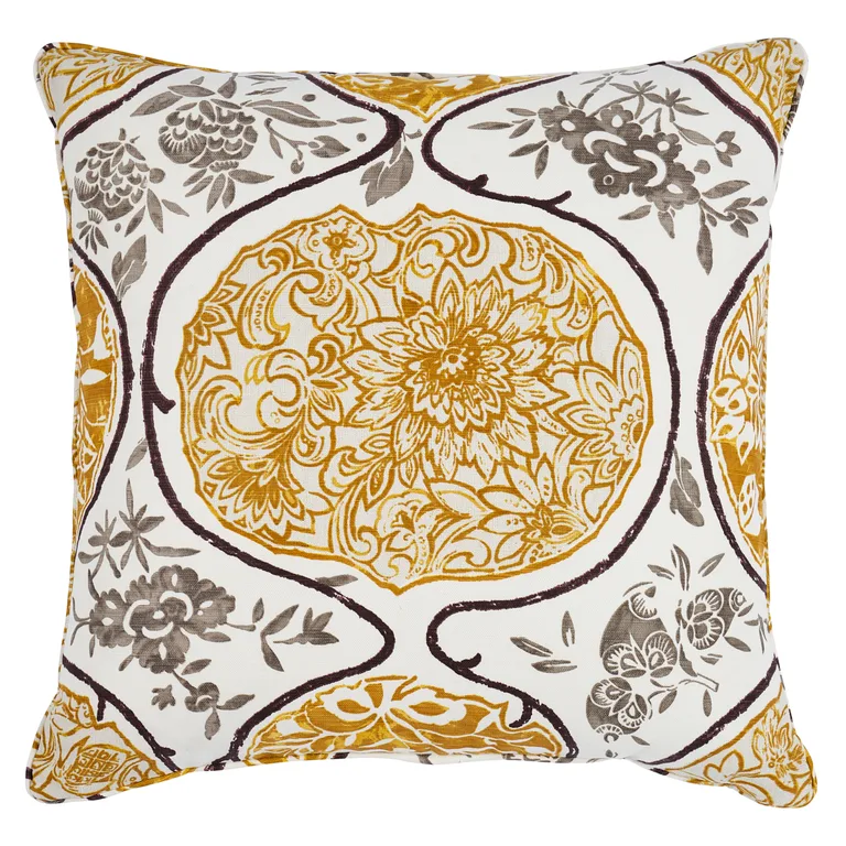 Schumacher Katsugi Pillow in Gold & Mushroom (SO262093406)