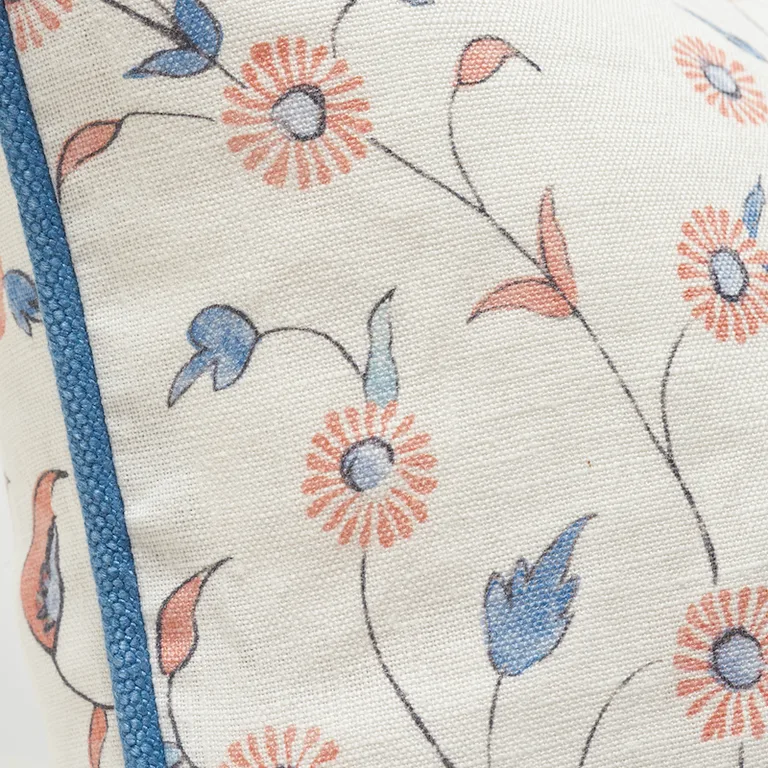 Schumacher Khilana Floral Pillow in Delft & Rose (SO17833005)