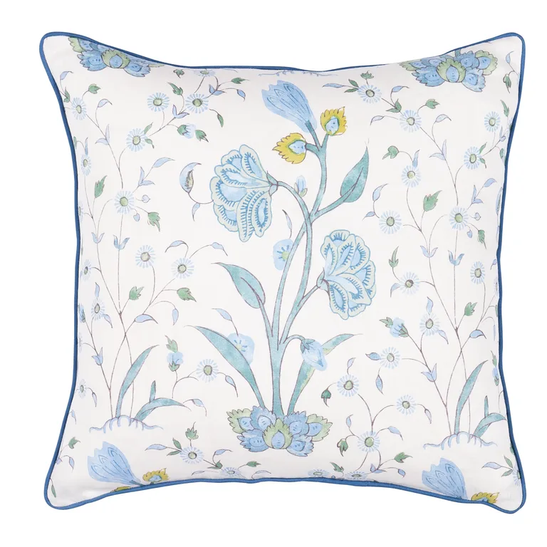 Schumacher Khilana Floral Pillow in Peacock (SO17833105)