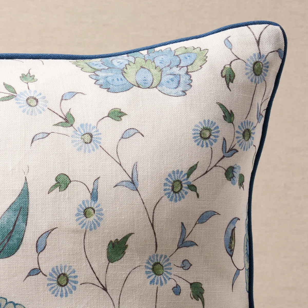 Schumacher Khilana Floral Pillow in Peacock (SO17833105)