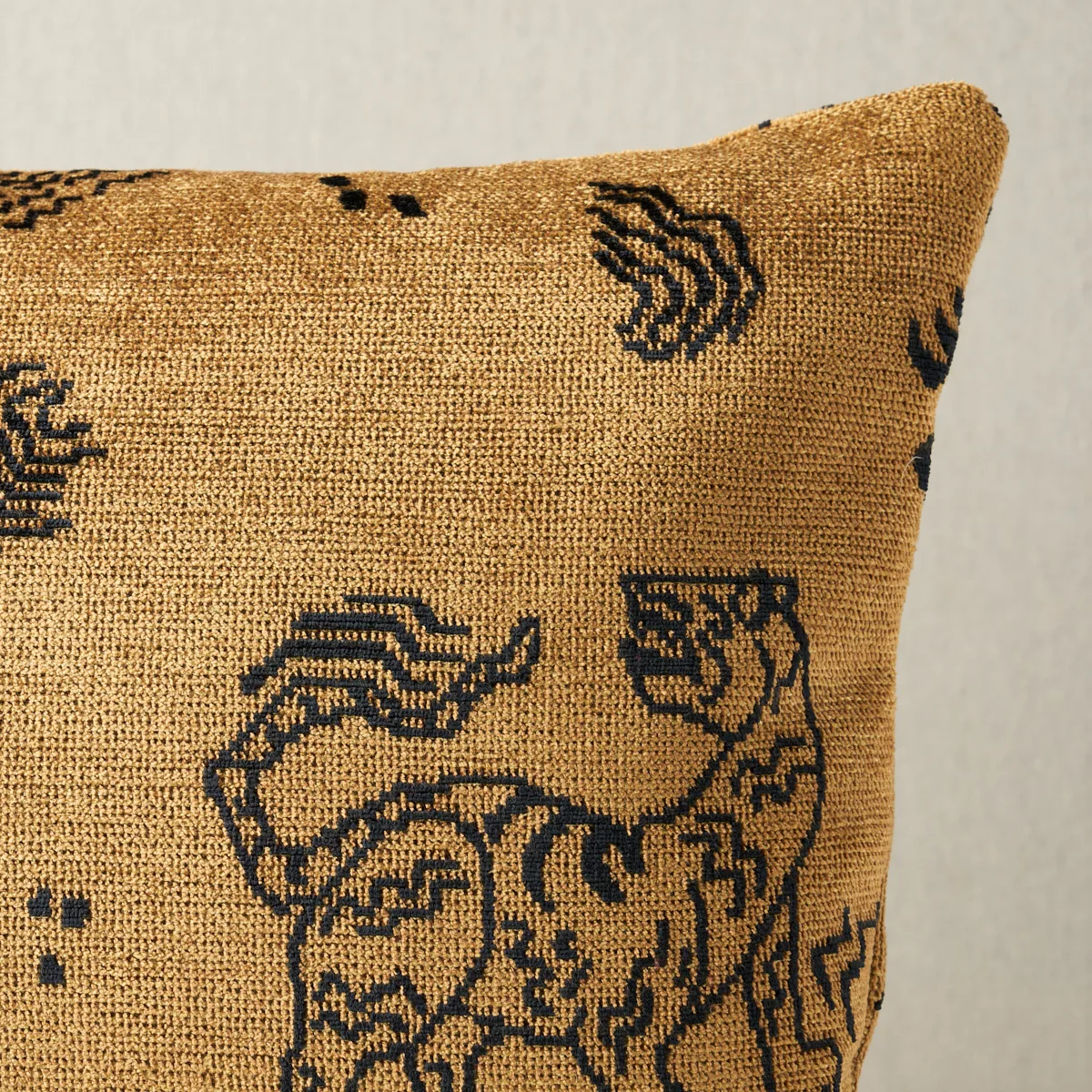 Schumacher Kinabalu Velvet Pillow in Gold (SO8217018)