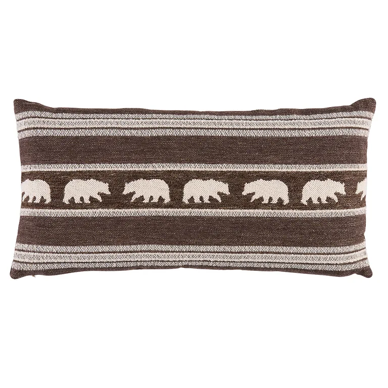 Schumacher Koda Stripe Pillow in Coffee (SO8499118)