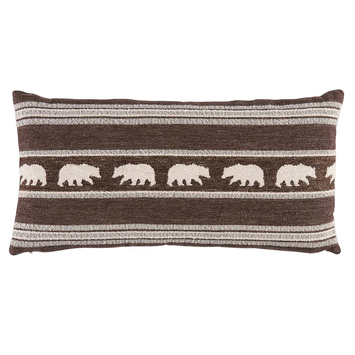 Schumacher Koda Stripe Pillow in Coffee (SO8499118)