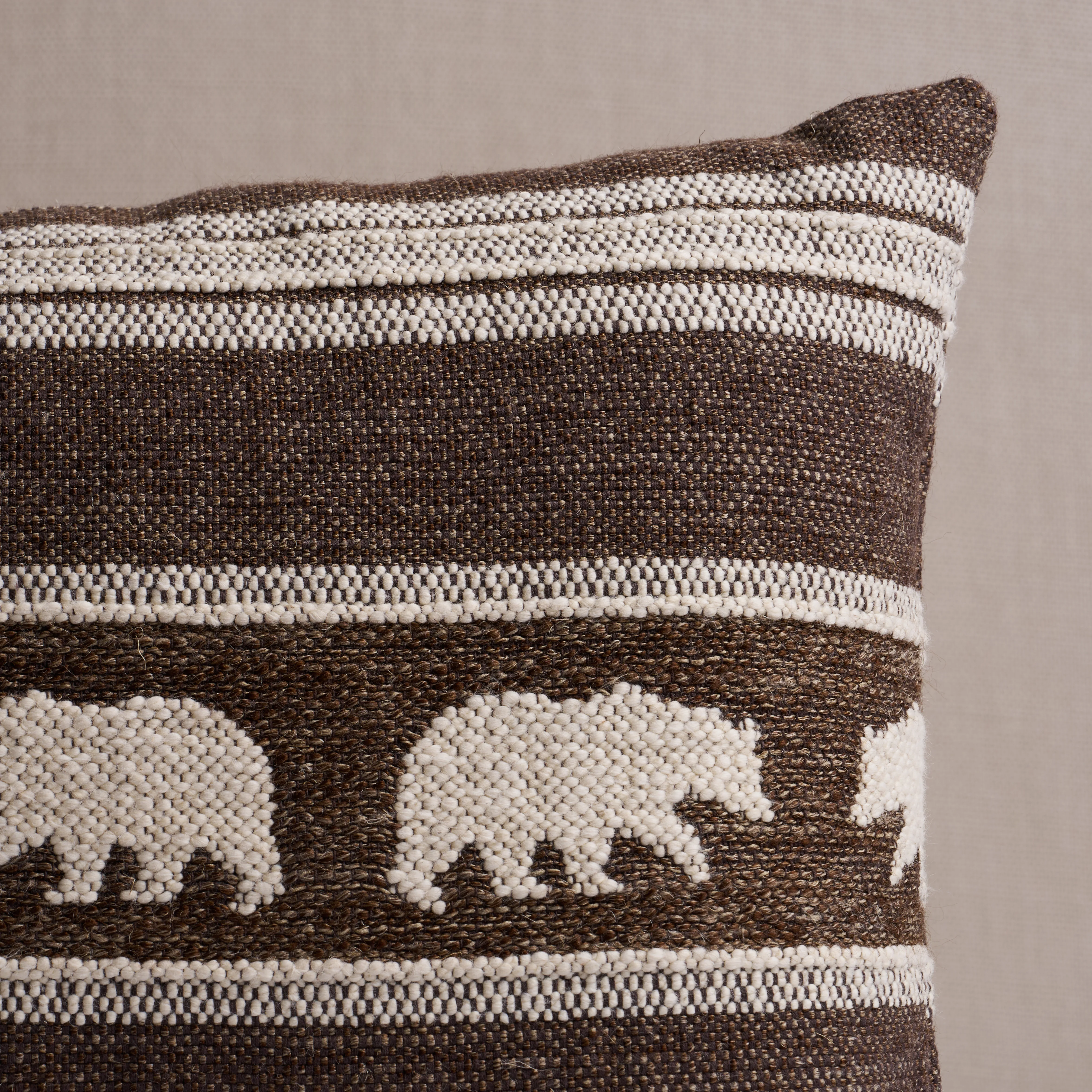Schumacher Koda Stripe Pillow in Coffee (SO8499118)