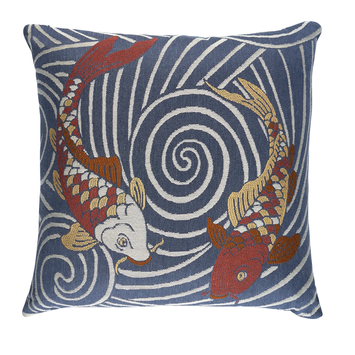 Schumacher Koi Fish Pillow in Indigo (SO8559105)