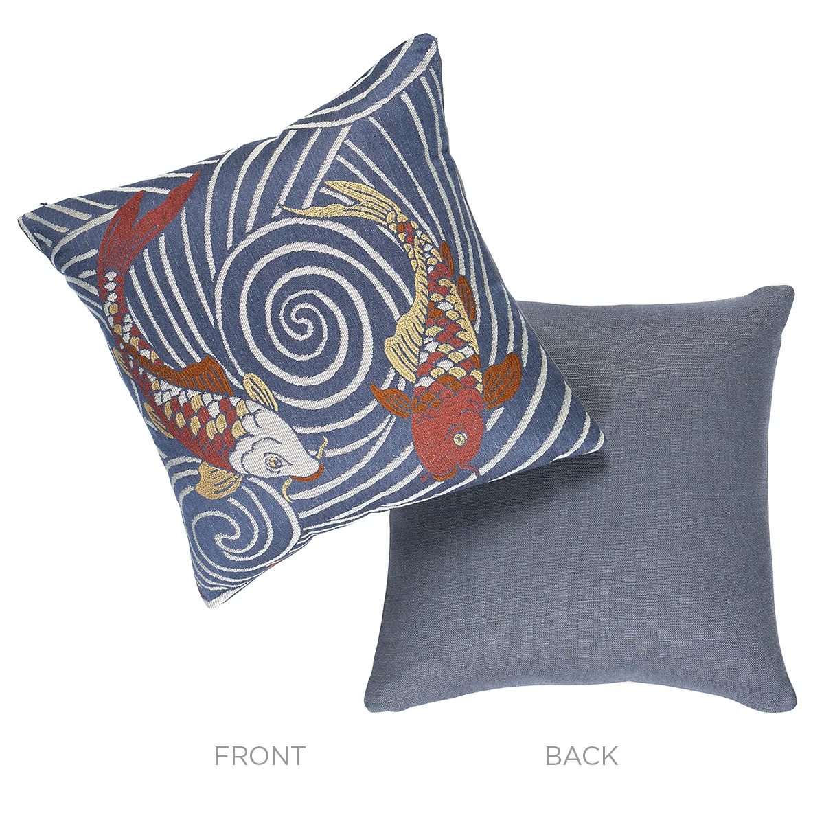 Schumacher Koi Fish Pillow in Indigo (SO8559105)