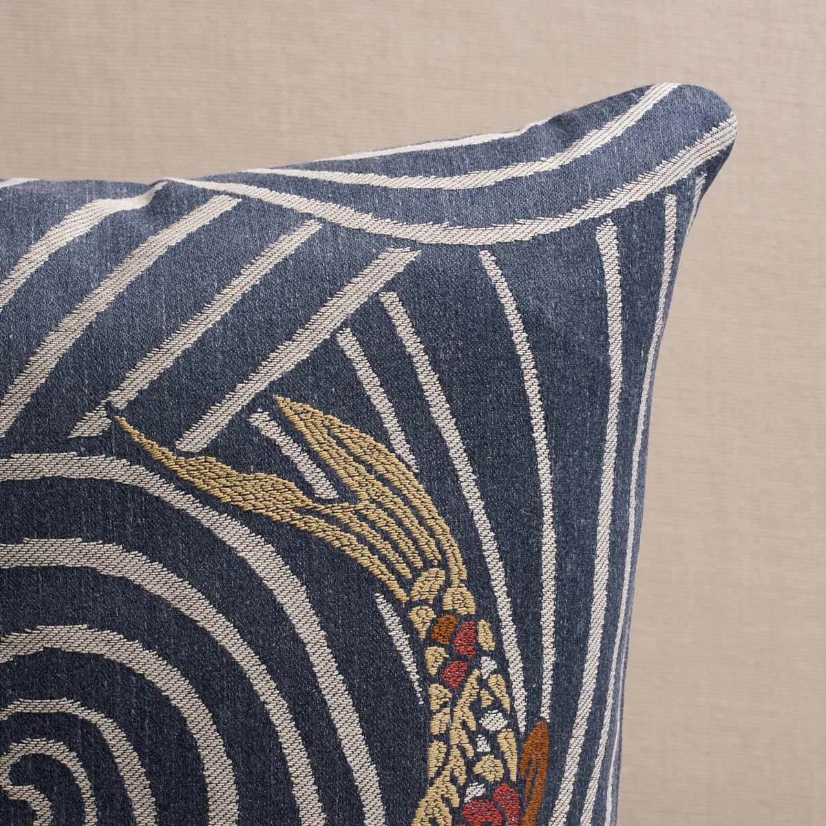 Schumacher Koi Fish Pillow in Indigo (SO8559105)