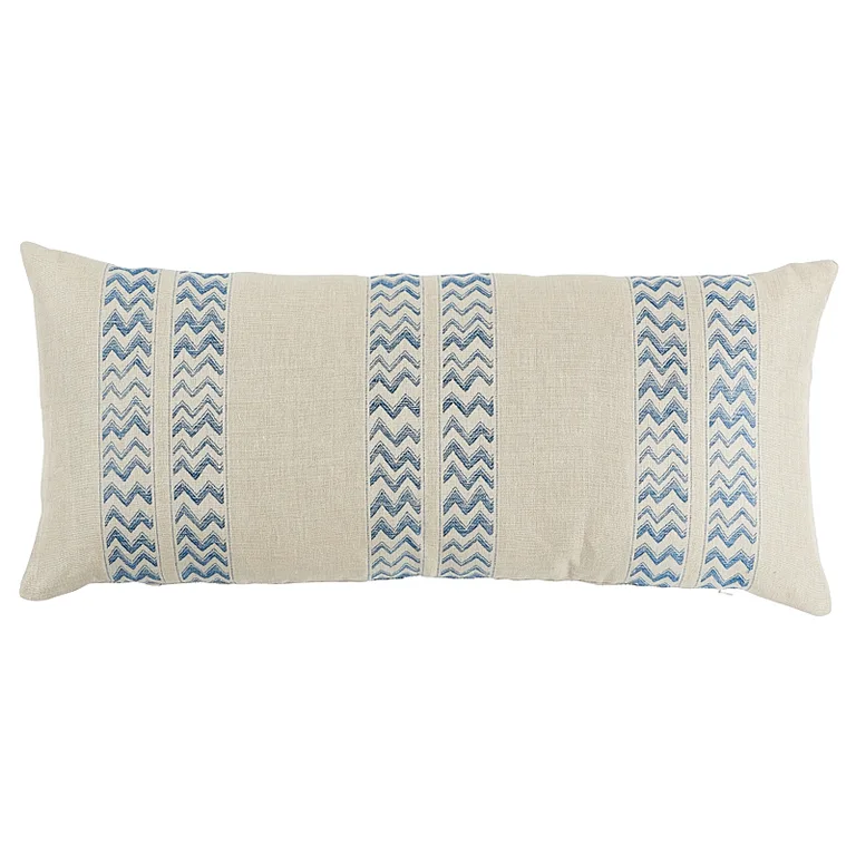 Schumacher Kudu Stripe Pillow in Blue (SO6997128)