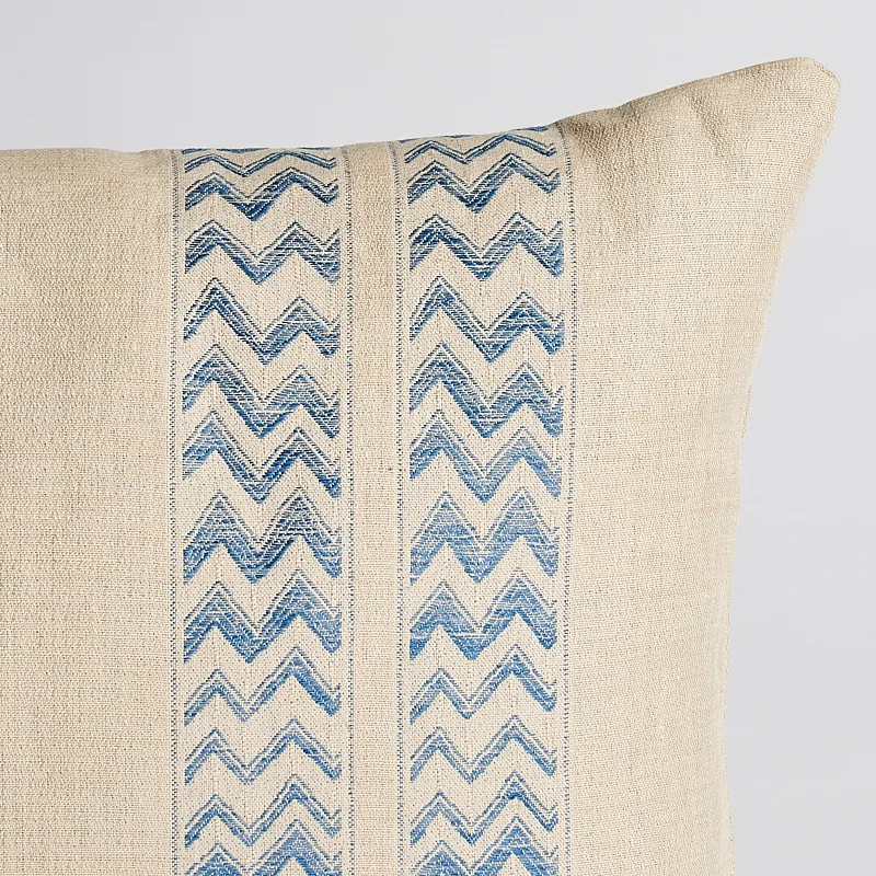 Schumacher Kudu Stripe Pillow in Blue (SO6997128)