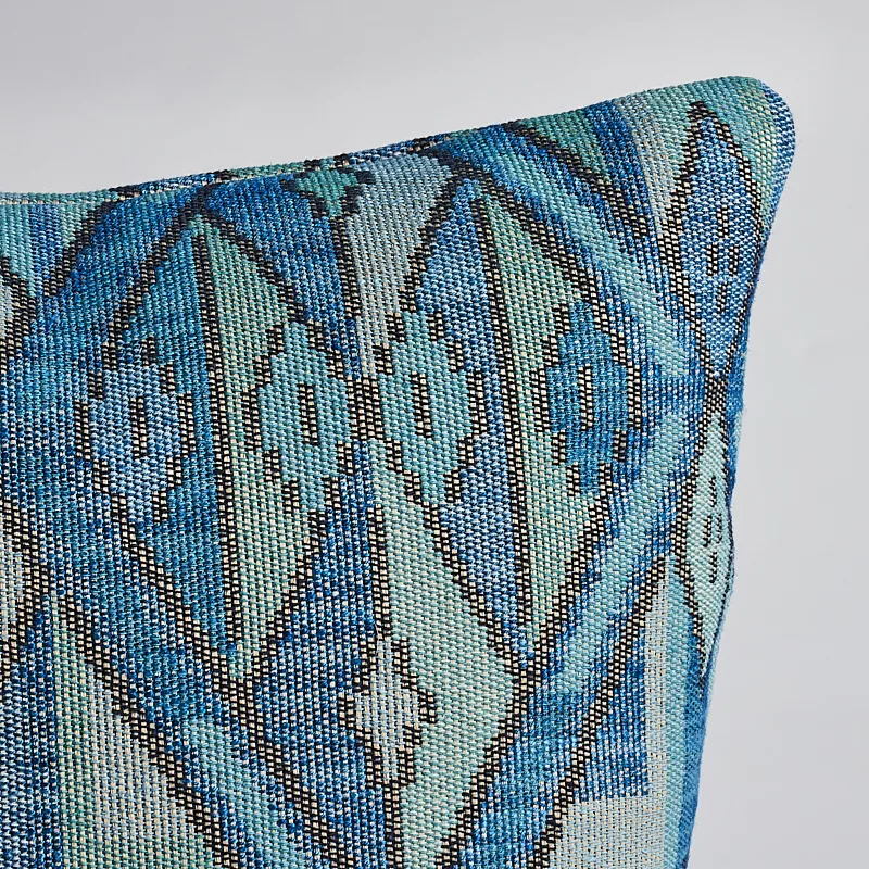 Schumacher Kuzma Pillow in Blue (SO8028106)