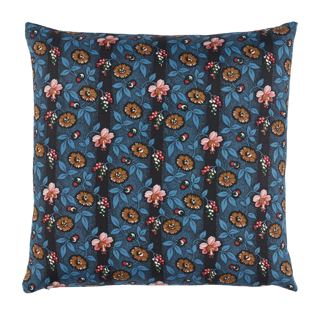 Schumacher La Rue Stripe Pillow in Midnight