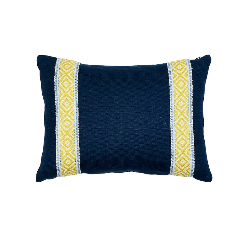 Schumacher Larson Pillow in Yellow & Blue (SO7746012)