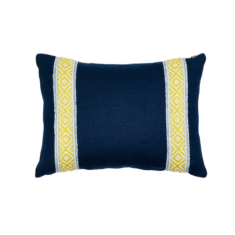 Schumacher Larson Pillow in Yellow & Blue (SO7746012)