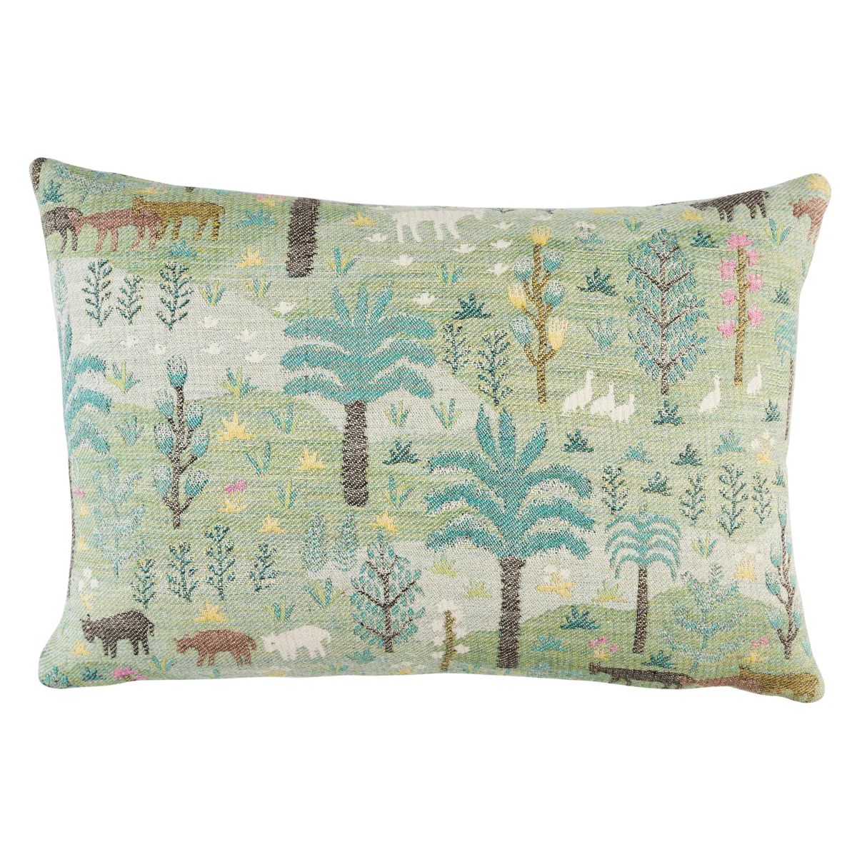 Schumacher Las Colinas Scenic Tapestry Pillow in Green (SO8196015)