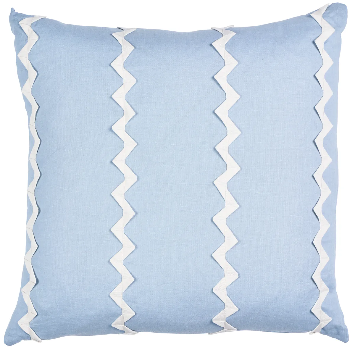 Schumacher Lazare Pillow in Ivory on Chambray (SO8222206)