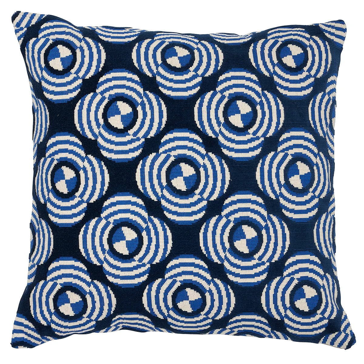Schumacher Le Moderne Cut Velvet Pillow in Cobalt (SO8226005)