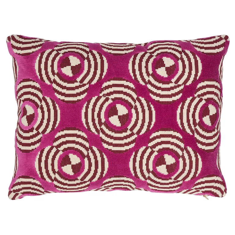 Schumacher Le Moderne Cut Velvet Pillow in Magenta (SO8226212)