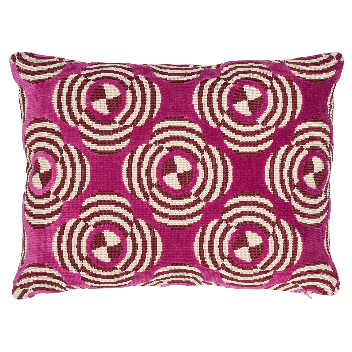 Schumacher Le Moderne Cut Velvet Pillow in Magenta (SO8226212)