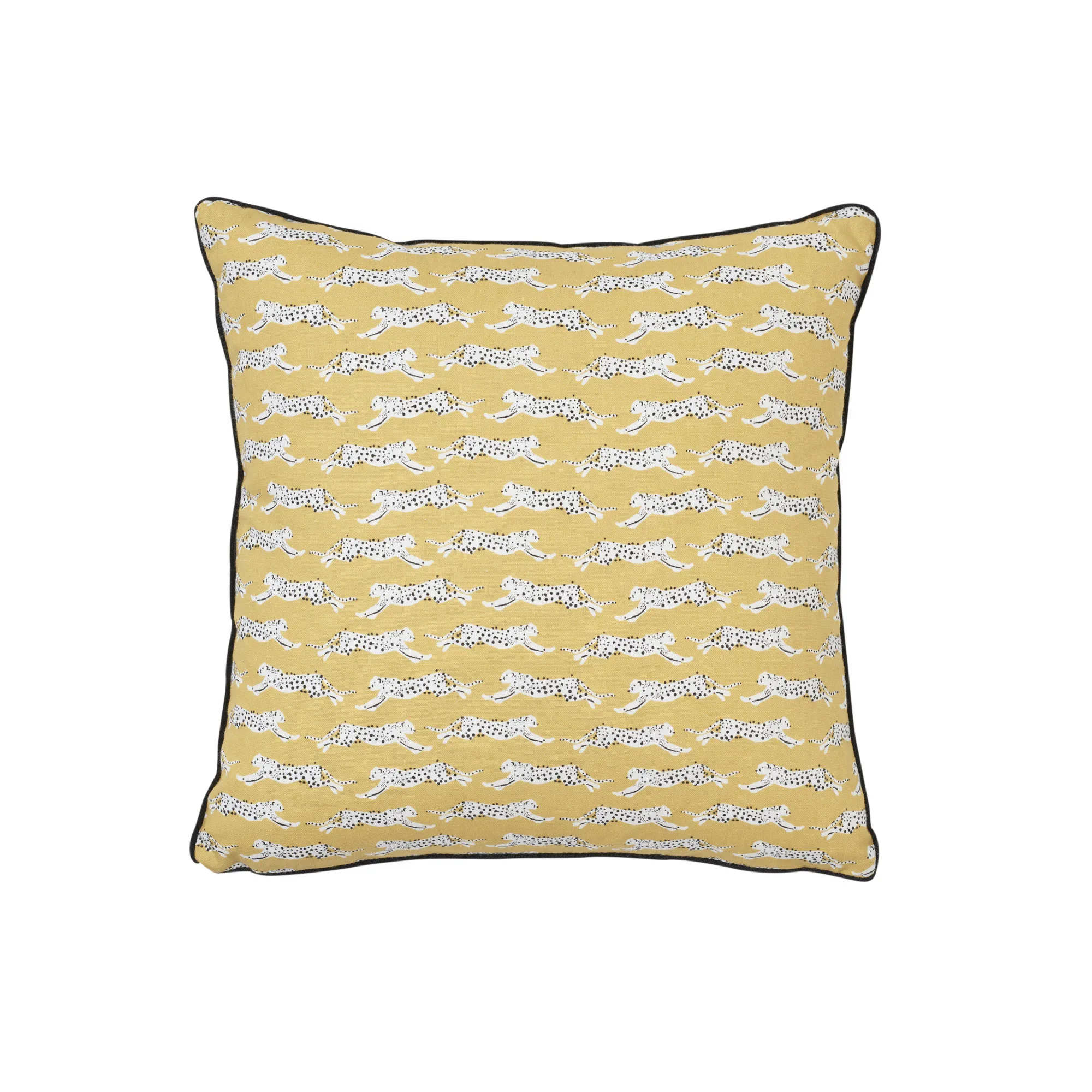 Schumacher Leaping Leopards Pillow in Yellow (SO17774003)