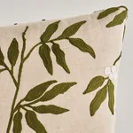 SO8043005 | Lilla Embroidery Pillow - Olive on Neutral Schumacher Lilla Embroidery Pillow in Olive on Neutral (SO8043005)