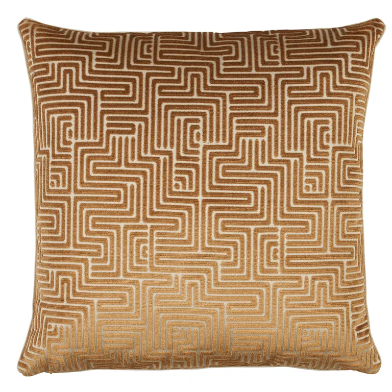Schumacher Lisboa Velvet Pillow in Gold