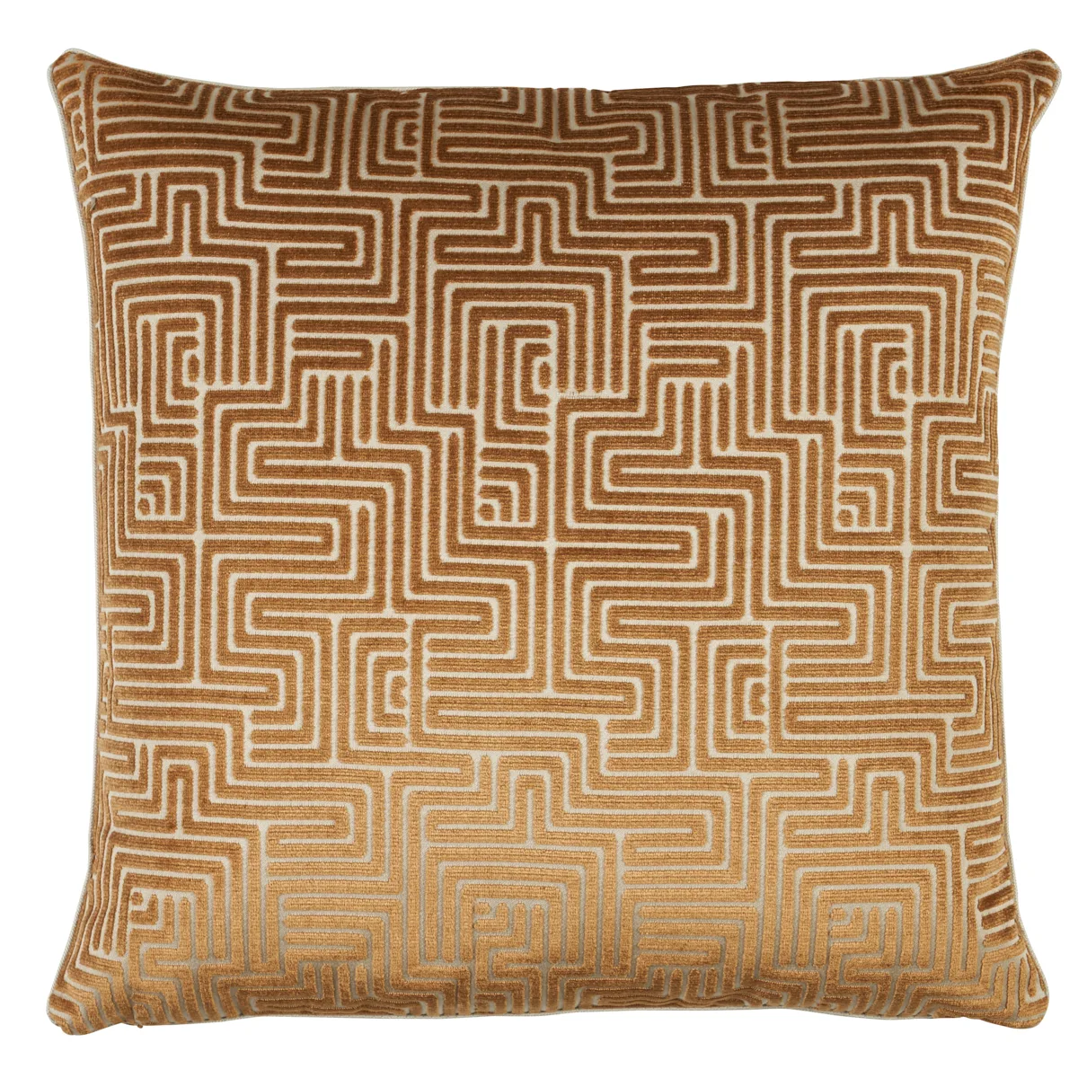 Schumacher Lisboa Velvet Pillow in Gold