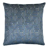 Lisboa Velvet Pillow - Midnight Blue Schumacher Lisboa Velvet Pillow in Midnight Blue