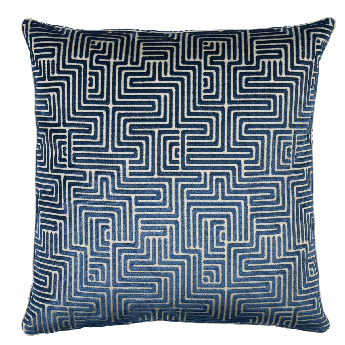 Schumacher Lisboa Velvet Pillow in Midnight Blue