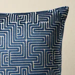 Lisboa Velvet Pillow - Midnight Blue Schumacher Lisboa Velvet Pillow in Midnight Blue
