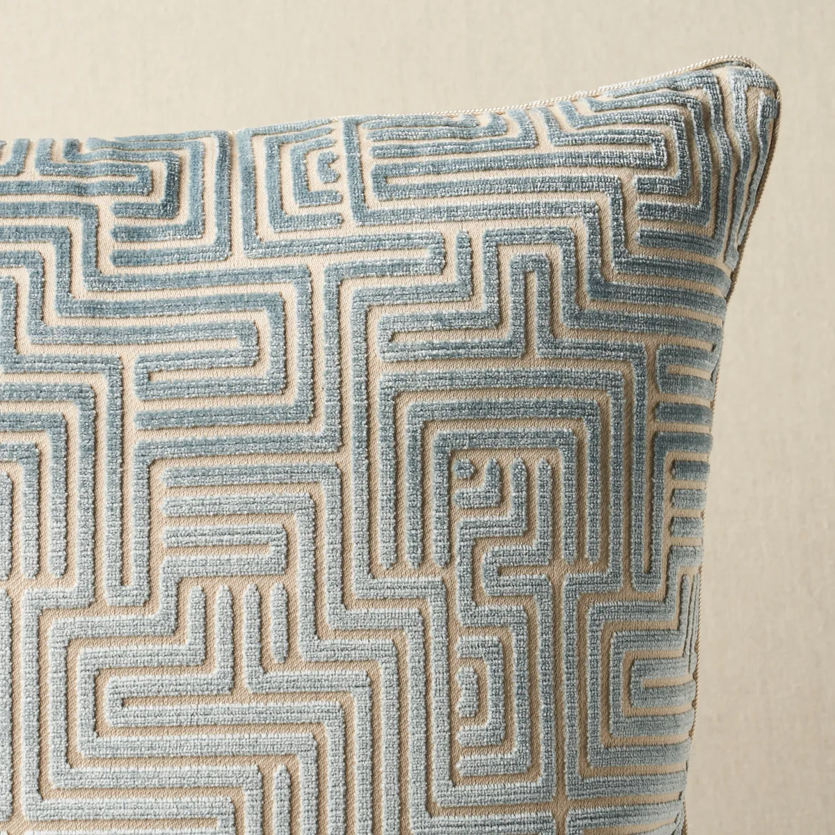 Schumacher Lisboa Velvet Pillow in Sky