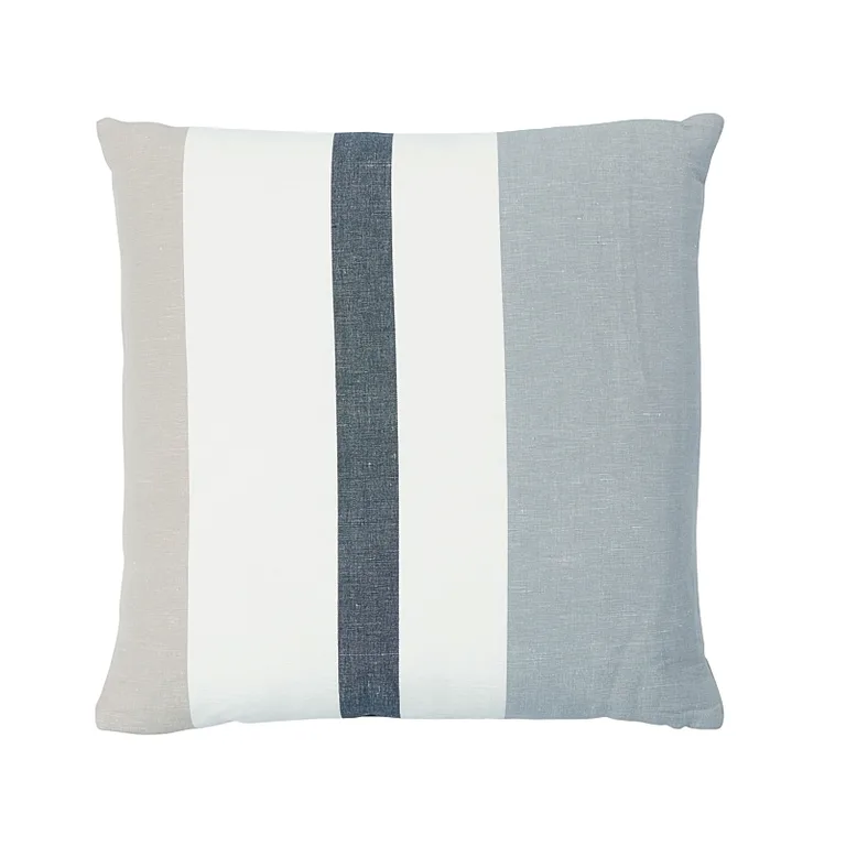 Schumacher Lolland Linen Stripe Pillow in Grey Sand (SO7966006)