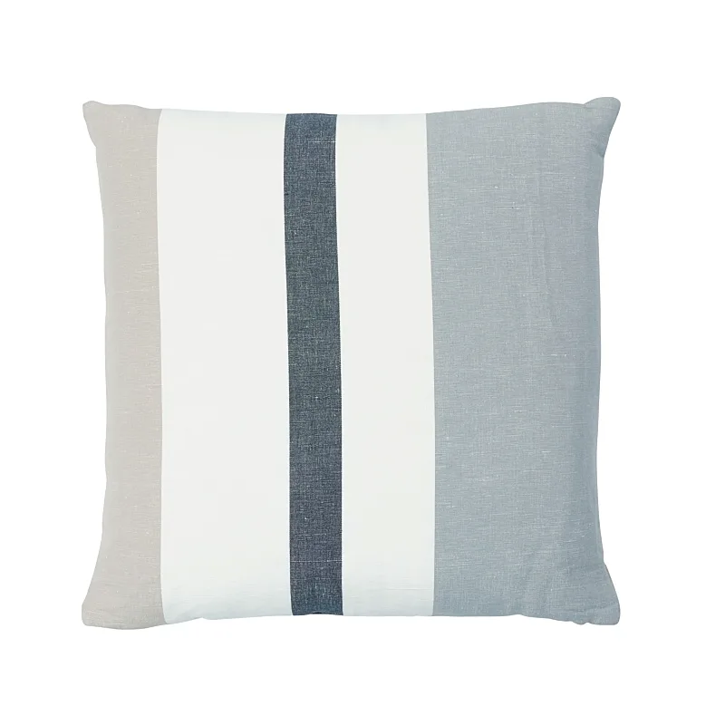 Schumacher Lolland Linen Stripe Pillow in Grey Sand (SO7966006)