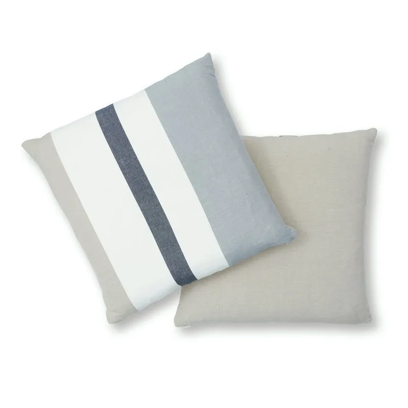 SO7966006 | Lolland Linen Stripe Pillow - Grey Sand Schumacher Lolland Linen Stripe Pillow in Grey Sand (SO7966006)