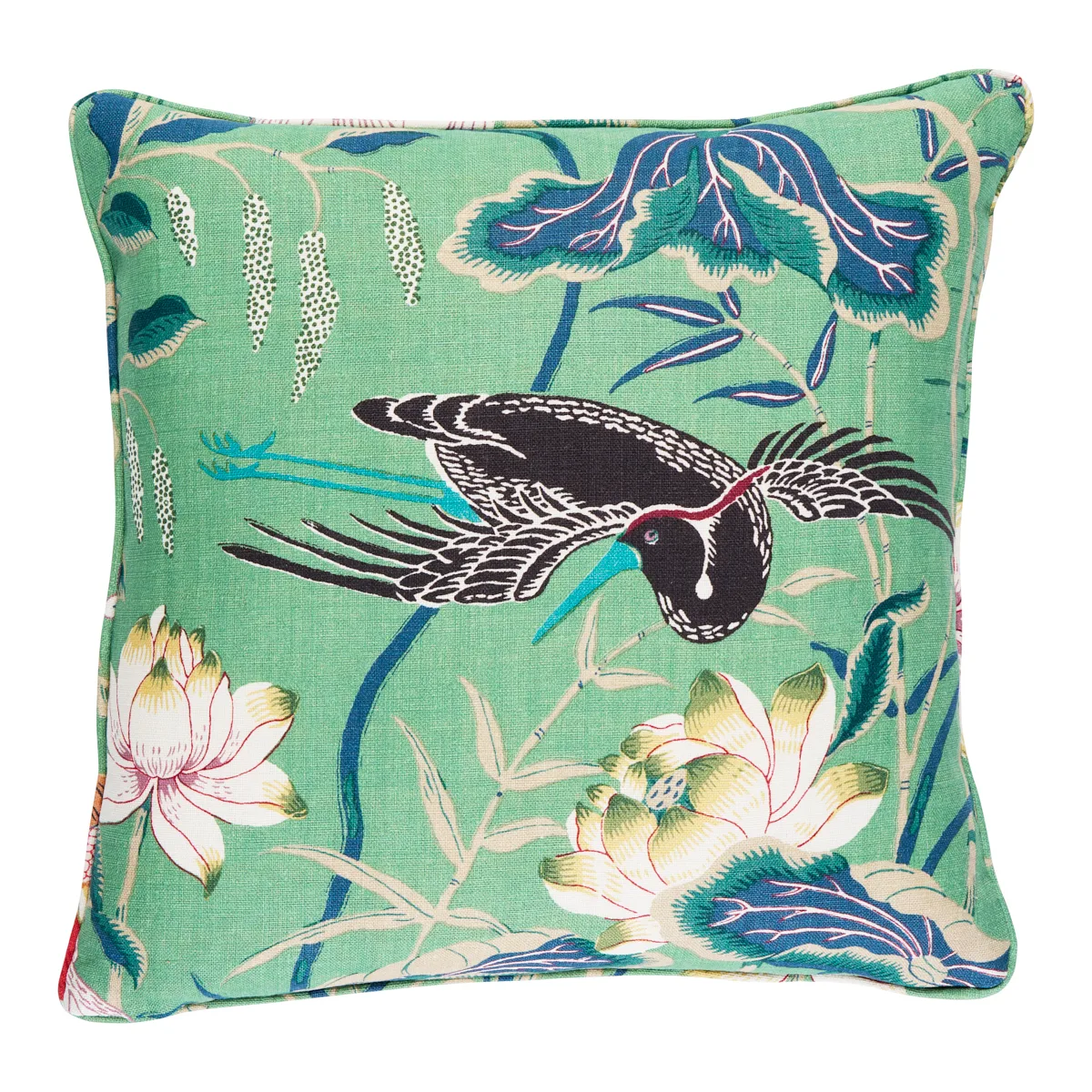 Schumacher Lotus Garden Pillow in Jade (SO17293504)