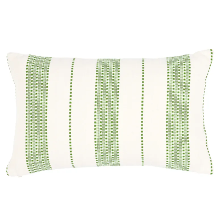 Schumacher Lubeck Stripe Pillow in Green (SO7909314)