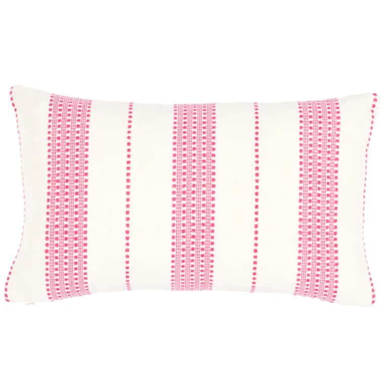 Schumacher Lubeck Stripe Pillow in Pink (SO7909514)