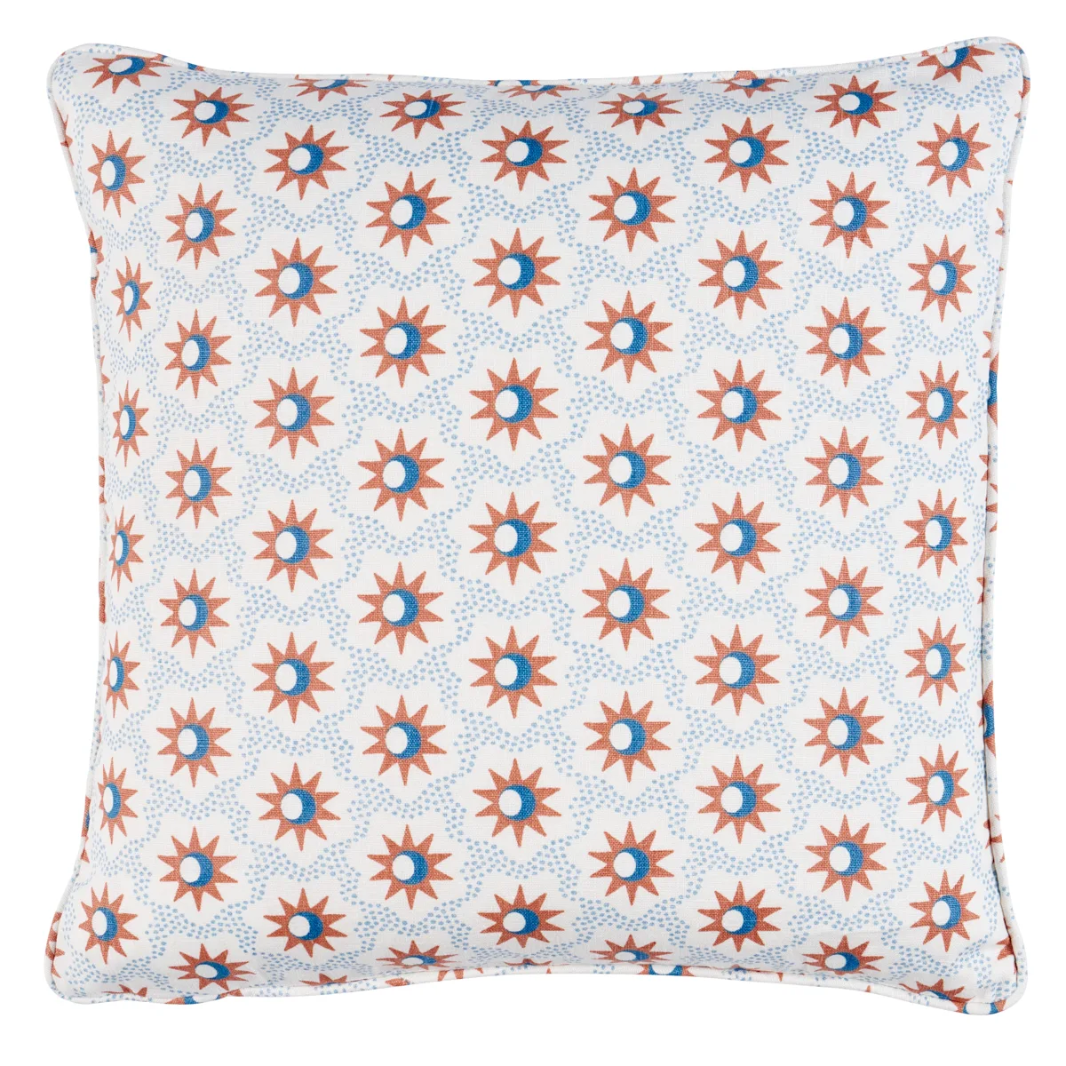 Schumacher Lucie Pillow in Clay & Blue
