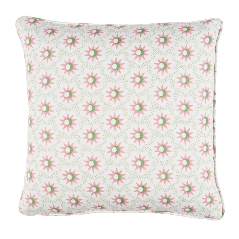Schumacher Lucie Pillow in Pink & Green