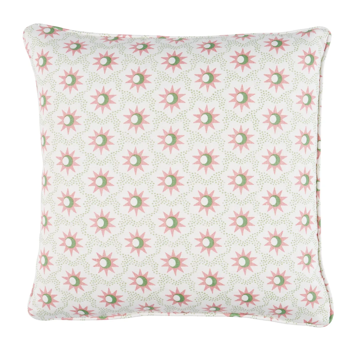 Schumacher Lucie Pillow in Pink & Green