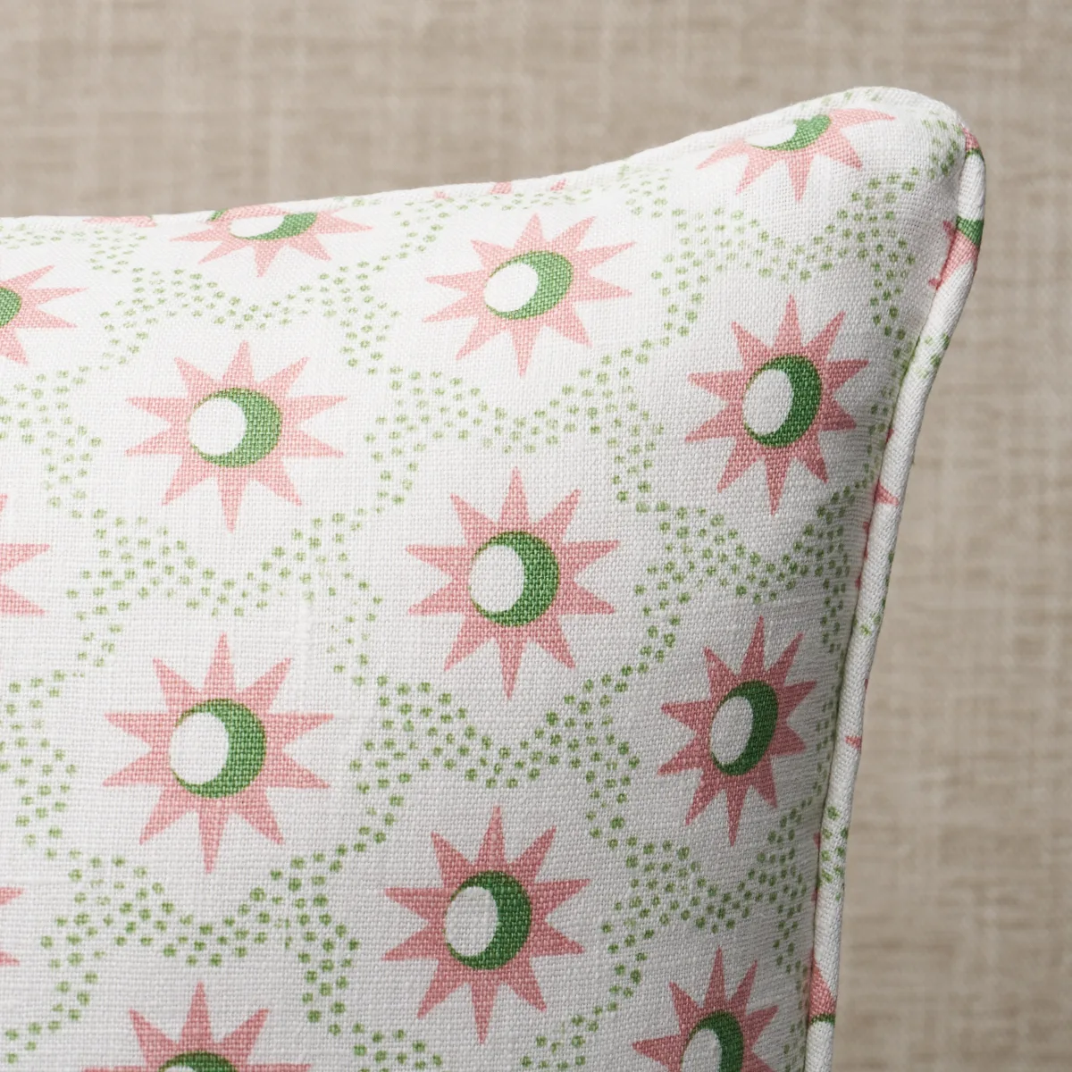 Schumacher Lucie Pillow in Pink & Green