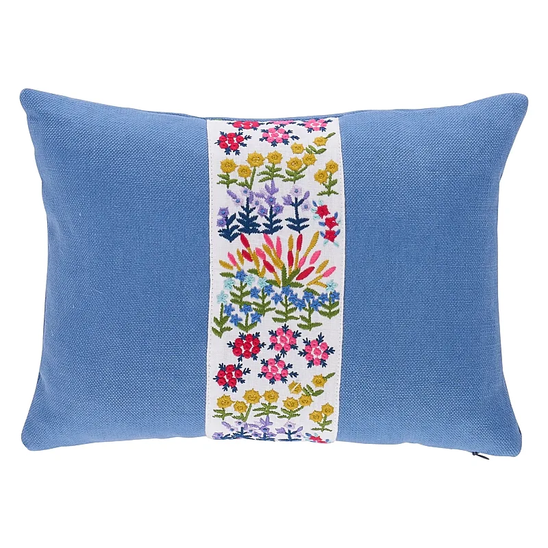 Schumacher Lula Embroidered Pillow in Ivory (SO7931012)