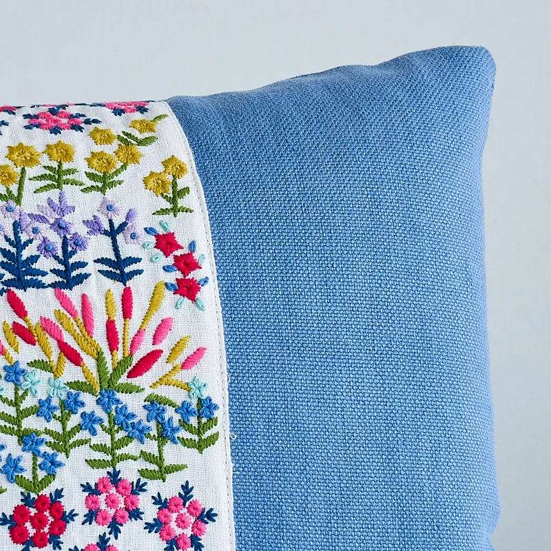 SO7931012 | Lula Embroidered Pillow - Ivory Schumacher Lula Embroidered Pillow in Ivory (SO7931012)