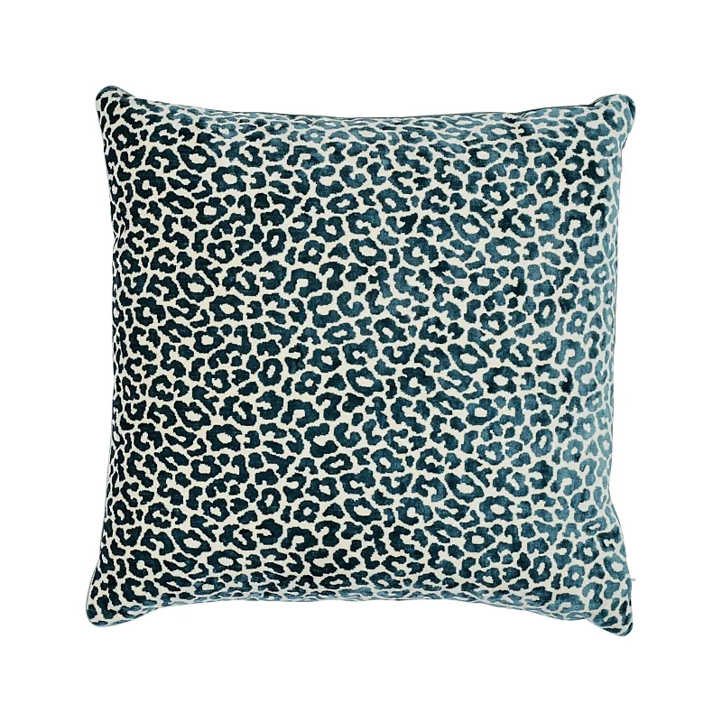 Schumacher Madeleine Velvet Pillow in Cadet